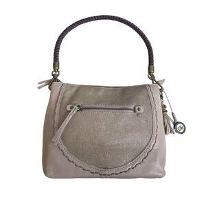 The Sak Women's Indio Leather Mocha Sparkle One Hobo Shoulder Bag Sz M